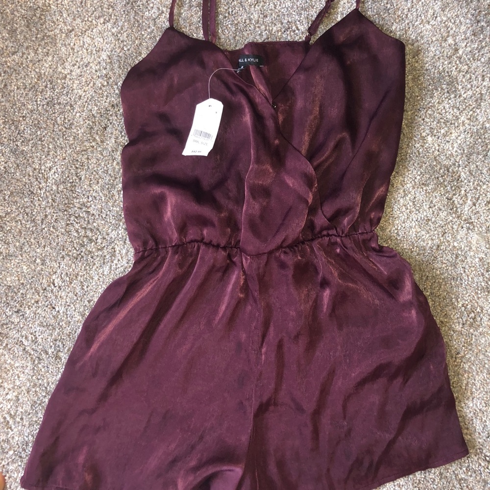 Kylie And Kendall Plum Silk Romper